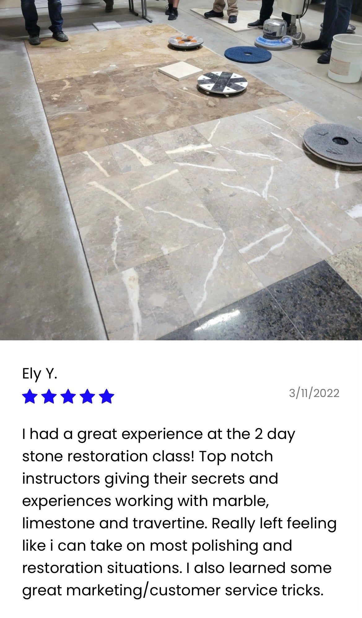 Stone Polishing Private Seminar