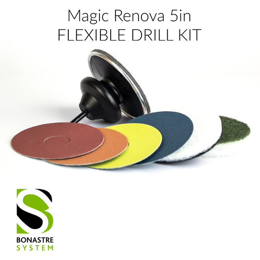 Stone Polishing Kit - 5" Magic Renova Kit for countertops and small areas - Clean Center