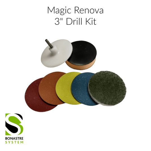 Stone Polishing Kit - Magic Renova 3" Drill Kit for small areas - Clean Center